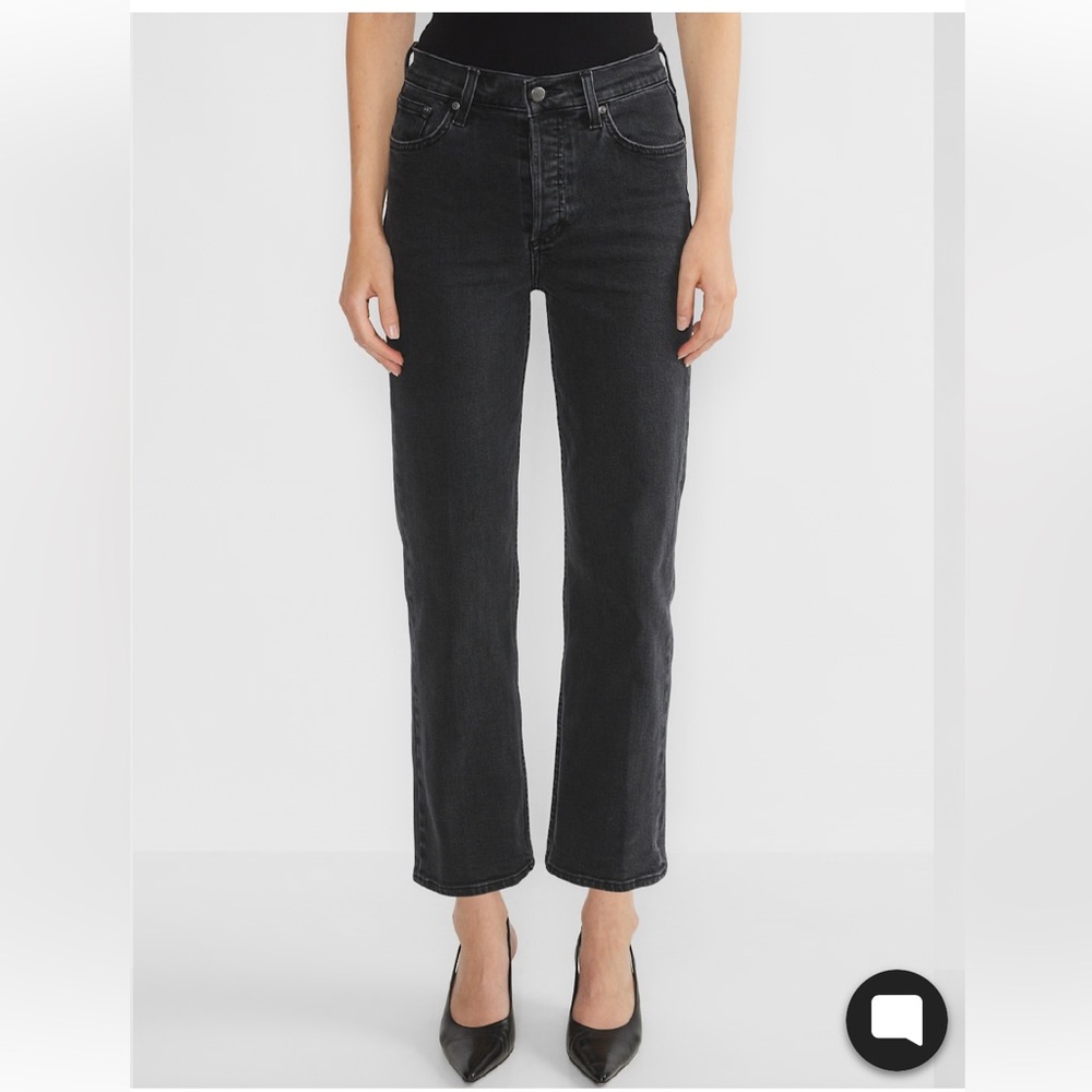 Aritzia High-Rise Straight Jeans in Black Wash